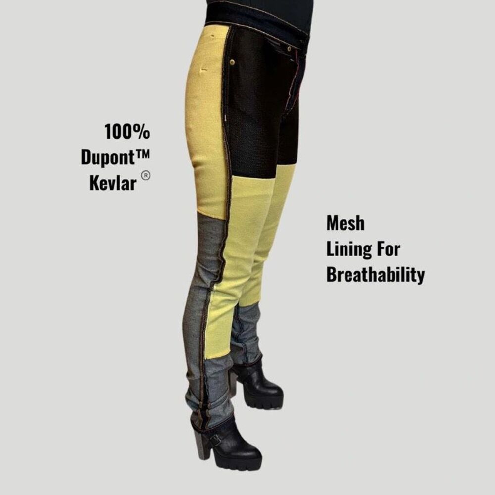 Tobacco Motorwear Runaways - Women's Jet Black Protective Riding Jeans